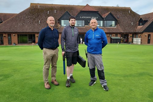 Geraint Hole, Alex Rider and Tony Dunstan at Langdon Hills Golf and Country Club