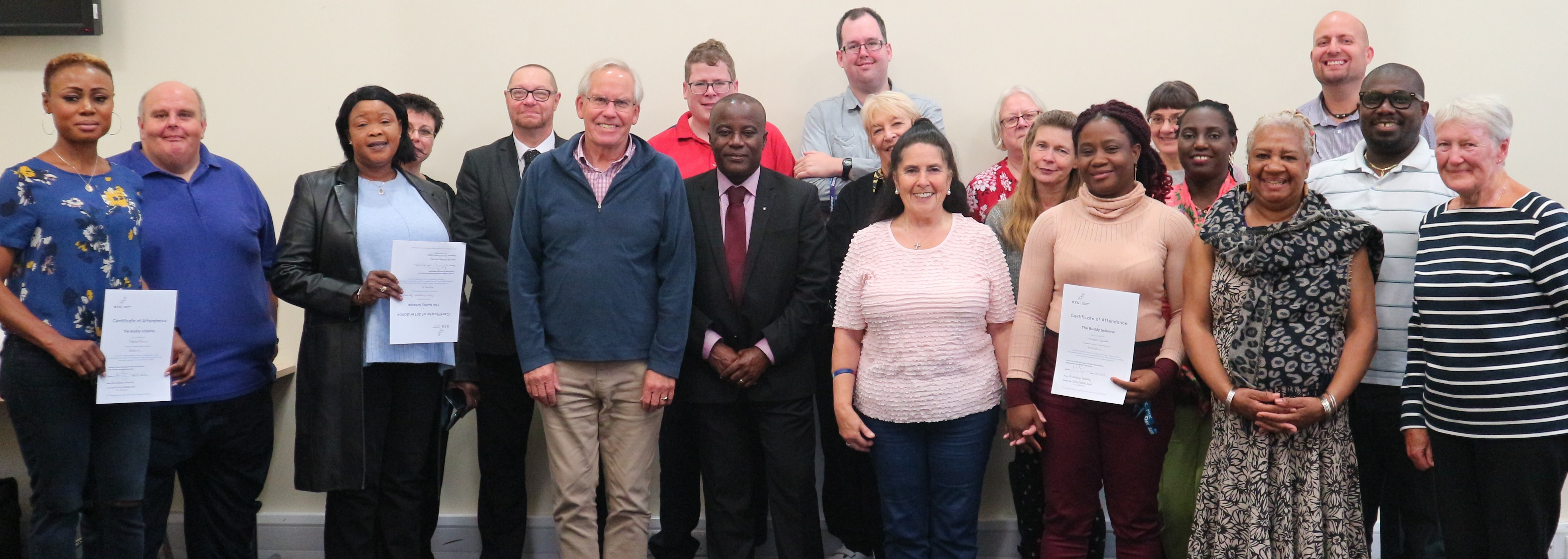 Group photos of participants of the Buddy Scheme at the thank you event.