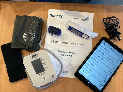 Remote monitoring equipment used by patients as part of the West Essex Virtual Hospital Service